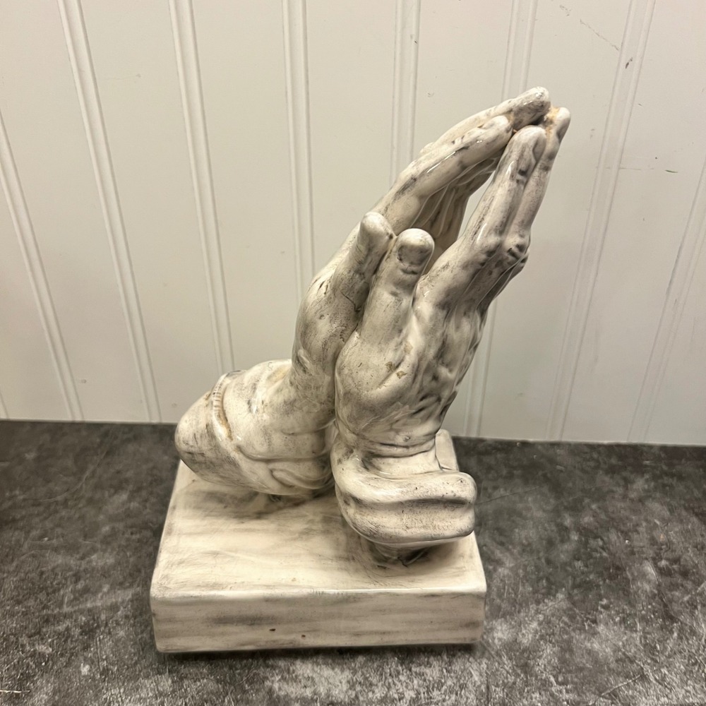 Vintage Ceramic Praying Hands Sculpture